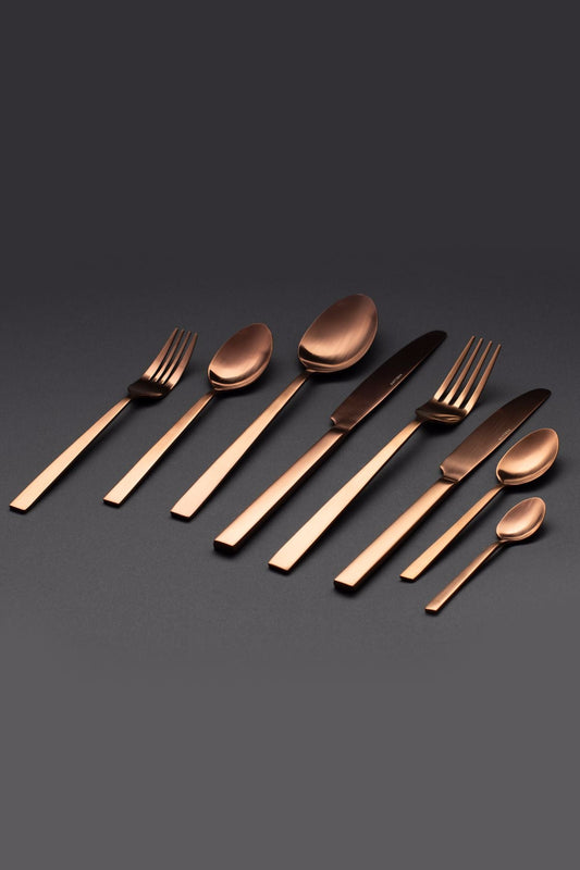 Quantum Matte Copper Cutlery Set 84 pcs