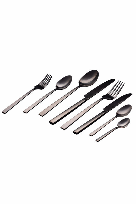 Quantum Matte Black Cutlery Set 84 pcs