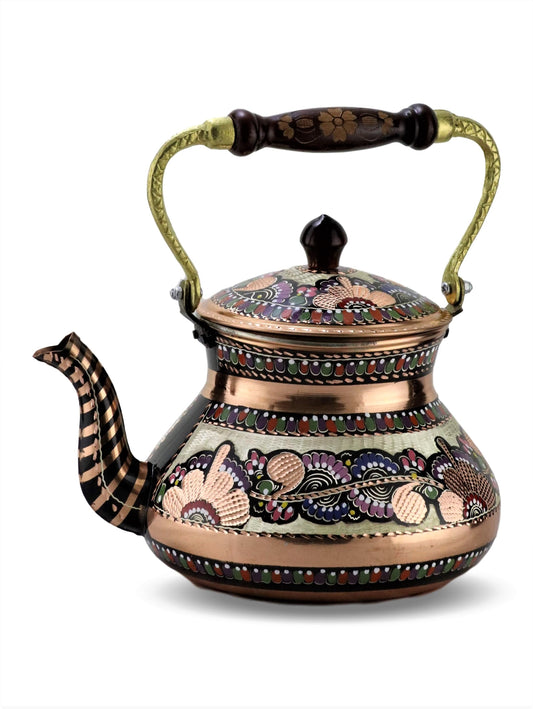 Gül Çiçek Tek Ihlamur Copper Teapot