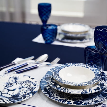 Leopard Blue Dinner Set 24 pcs