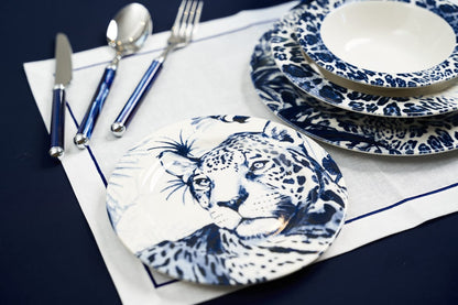 Leopard Blue Dinner Set 24 pcs