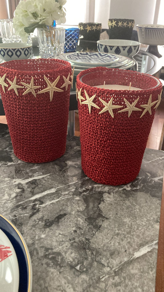 Candle Crochet Star Red 20cm