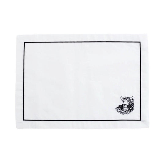 Leopard Black Placemat Set