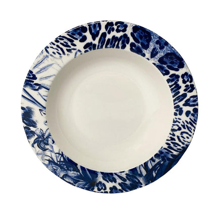 Leopard Blue Dinner Set 24 pcs