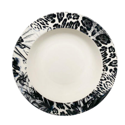 Leopard Black Dinner Set 24 pcs