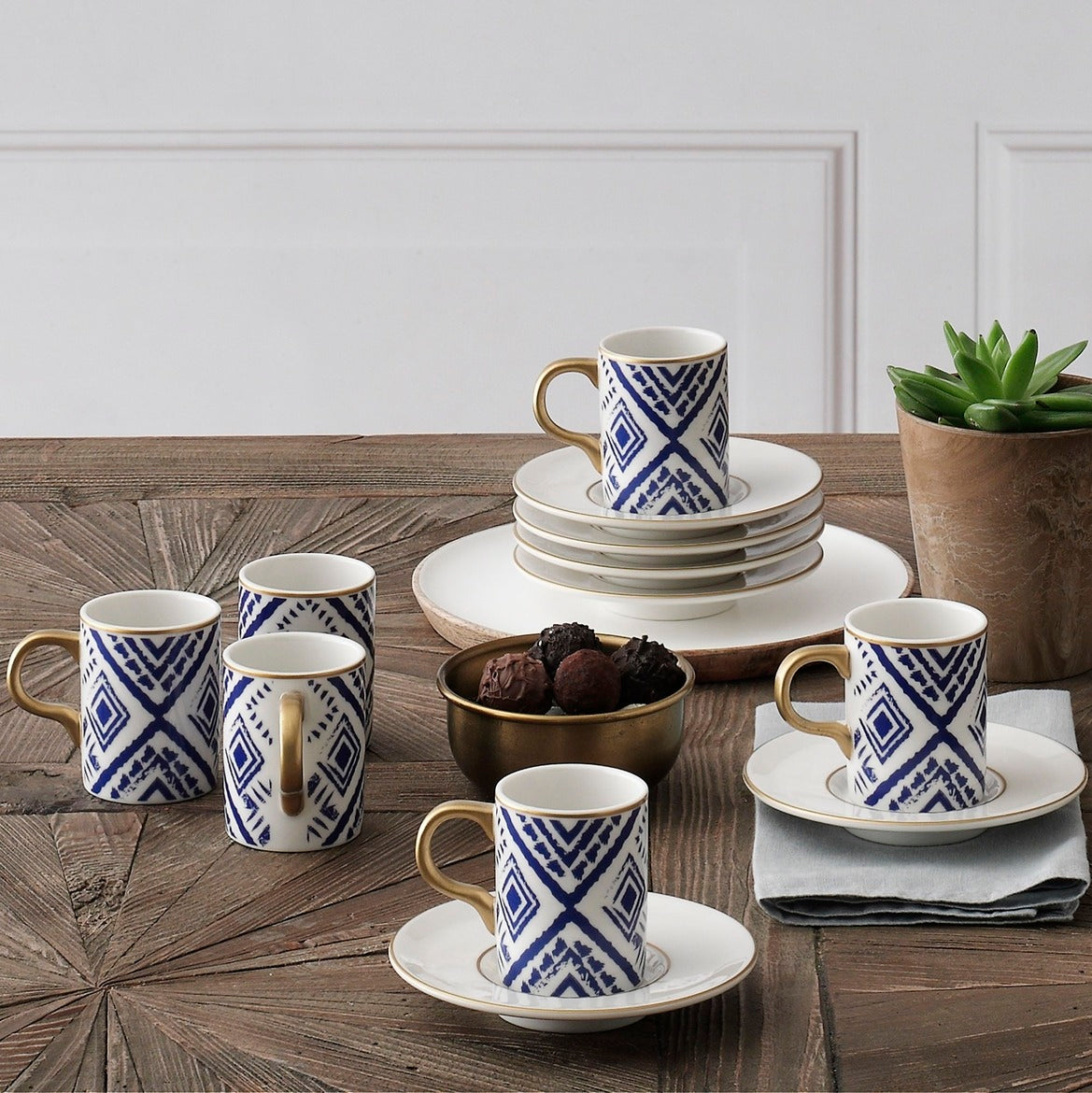 Atina Blue Turkish Coffee Set